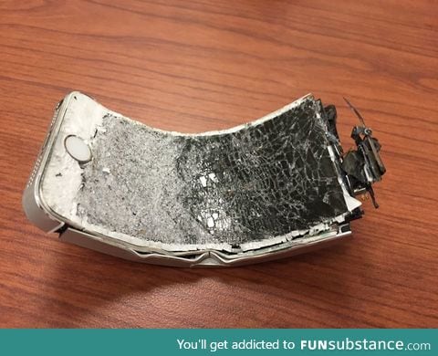 Someone at the gym dropped their iPhone in a running treadmill