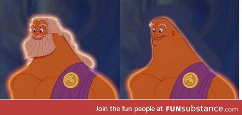 Zeus before and after shave