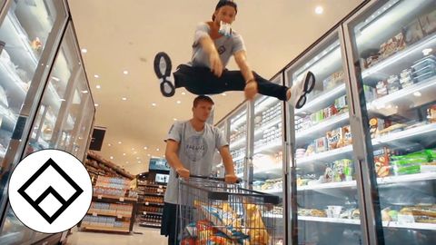 Famous free-running crew invades supermall with their insane tricks