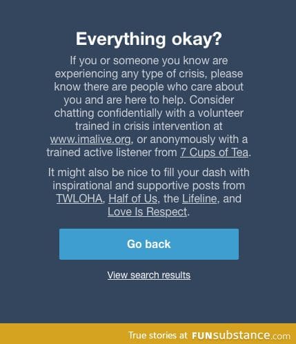 What comes up on tumblr if you search the depression tag... very sweet