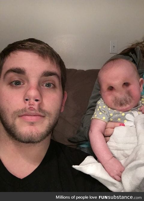 Dude tried to face swap with a baby