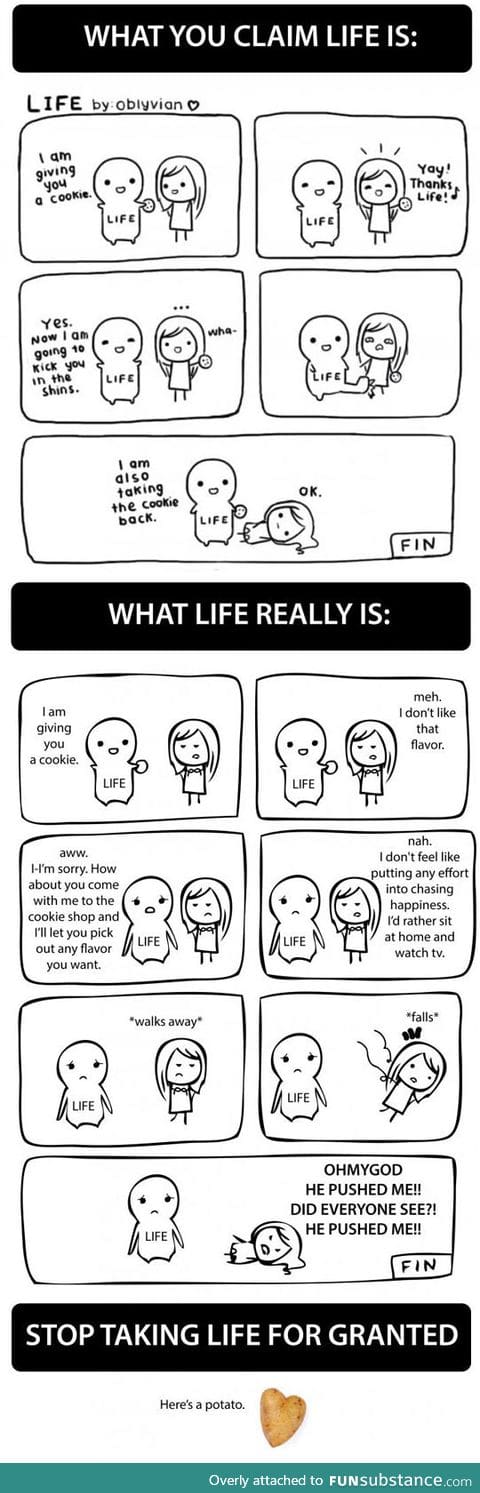 Perhaps this is how life actually goes