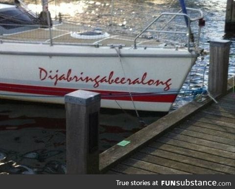 This boat asks the important questions.