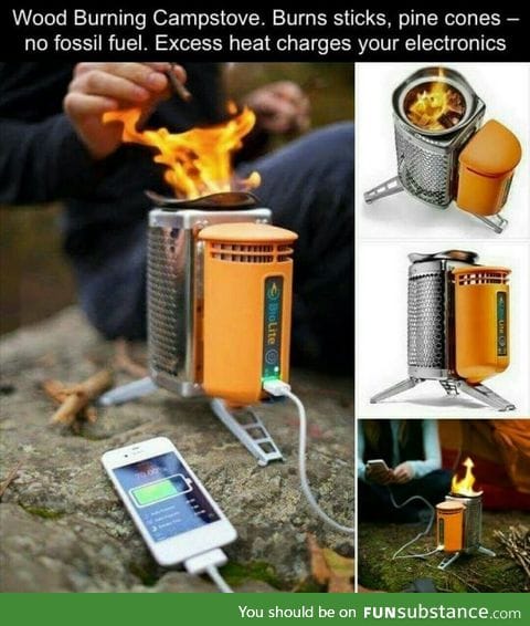 A mini wood burning stove for camping!