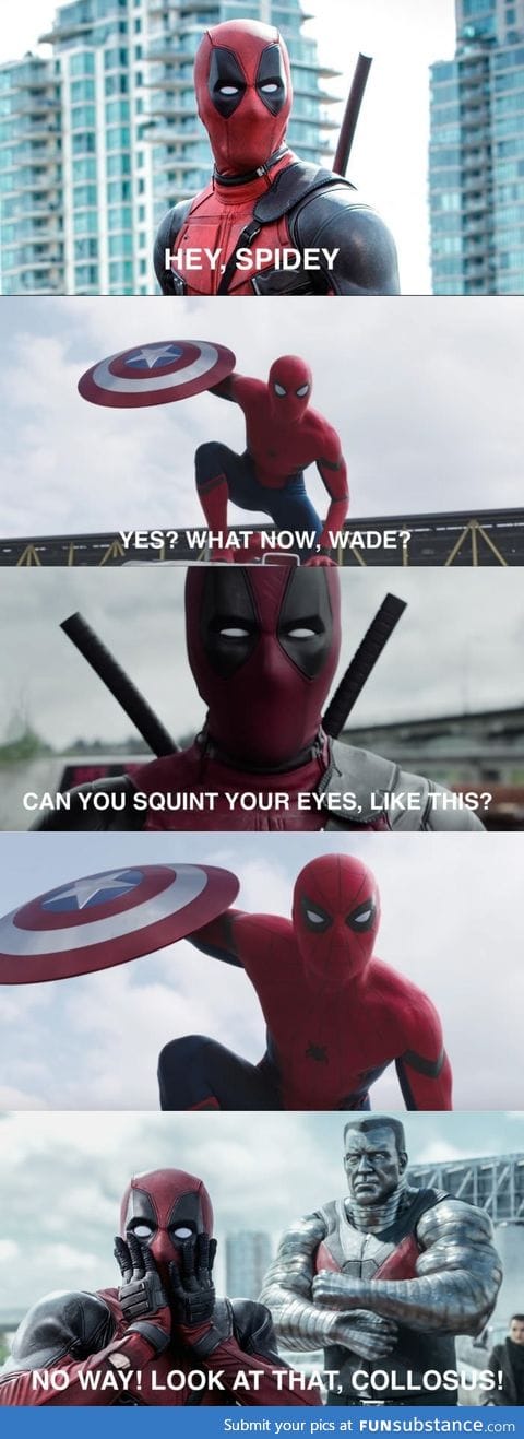 We need a cross-over between Deadpool and Spiderman