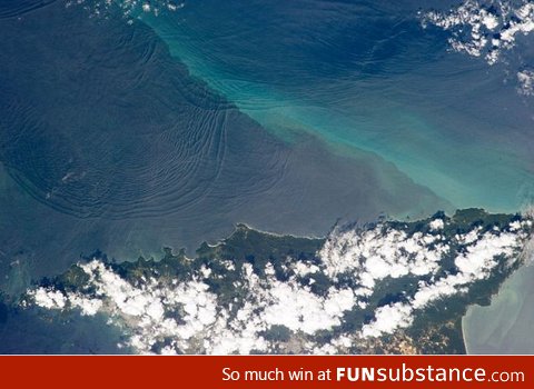 A humongous wave taking place ...underwater