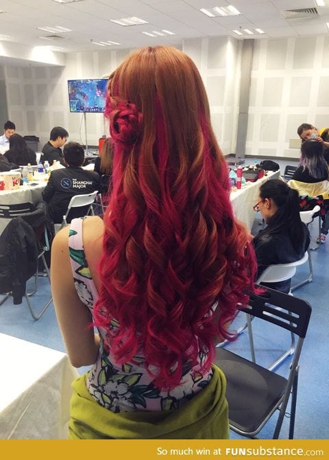 Pretty and colorful hairdo