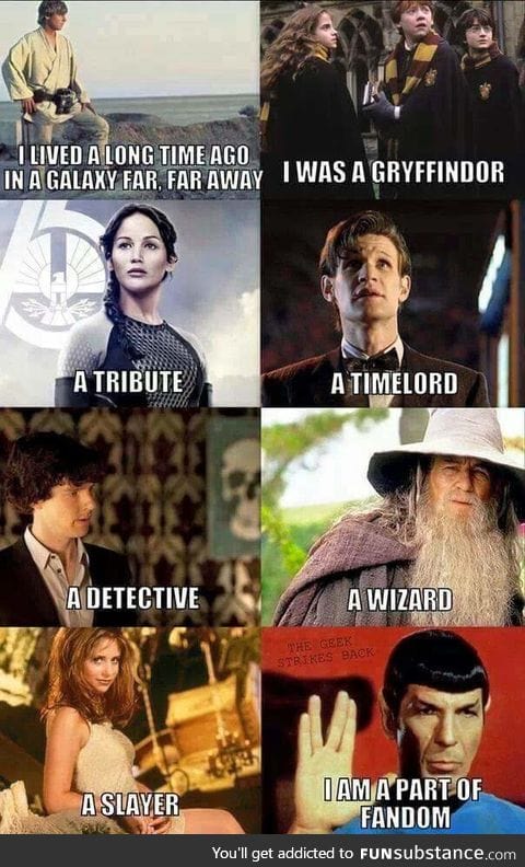 We all belong to at least one fandom, even if its our own