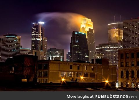 Looks like one of the buildings is draining energy from the other