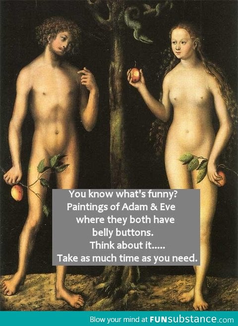 Adam & Eve with belly b*ttons