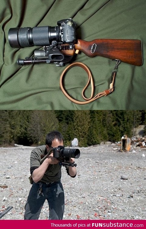 Shooting with a gun style camera