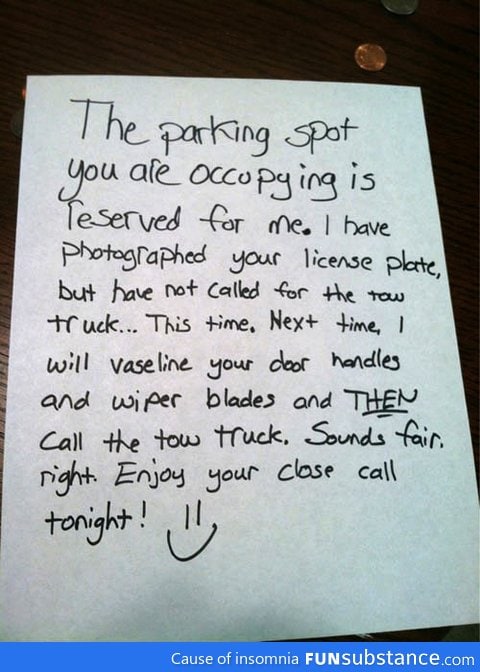 Angry Windshield Note