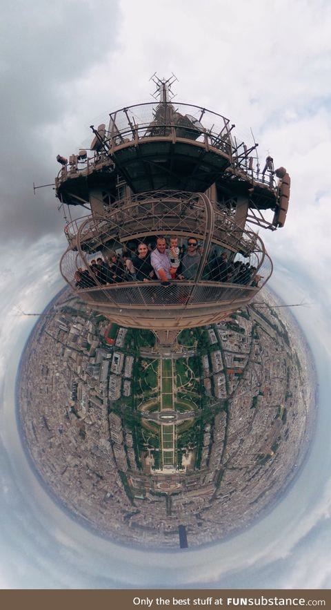 360° photo from top of Eiffel Tower