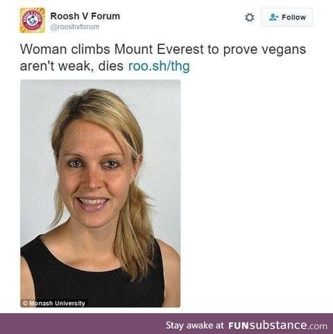 *eats meat frantically in a mocking way*