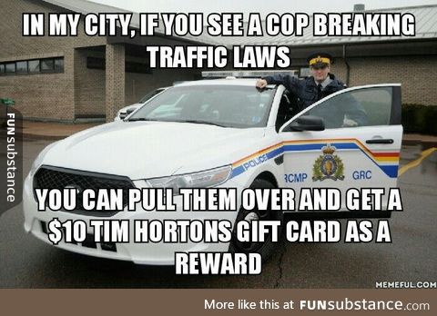 Cops breaking traffic laws in Canada