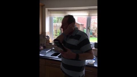 Kid shoots his dad with an nerf gun every day and gets some hilarious reactions