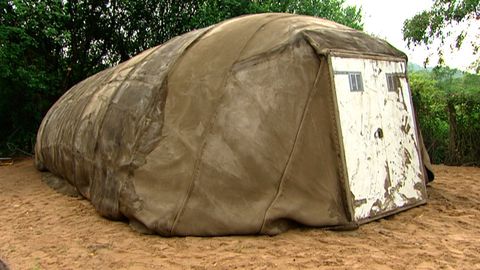 Tent made from concrete