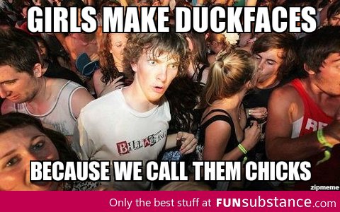 Why do girls make duckfaces