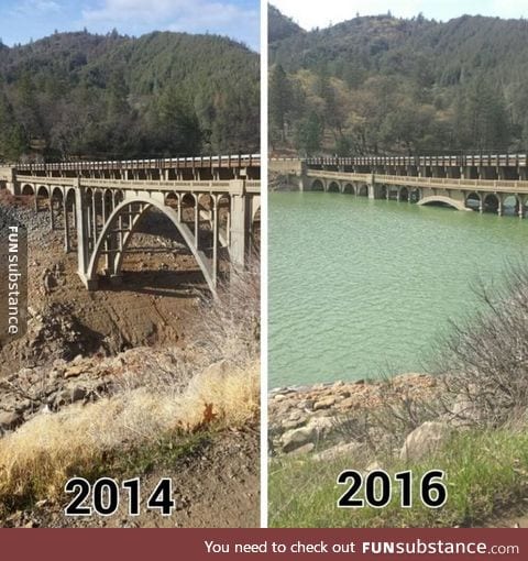 California's lake recovery from drought (2014 - 2016)