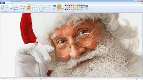 Realistic Santa artwork done in MS paint