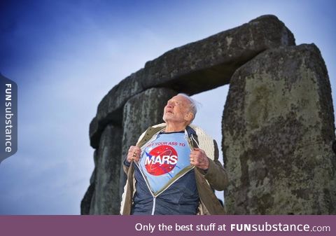 Buzz Aldrin visiting Stonehenge