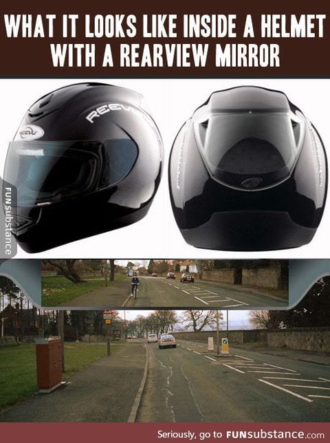 Helmet with a rear view mirror