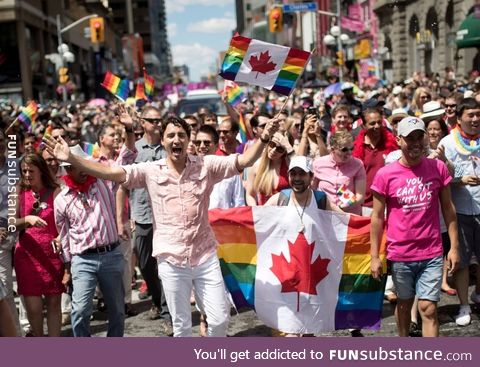 Justin Trudeau becomes the first sitting Prime Minister to participate in a Pride Parade