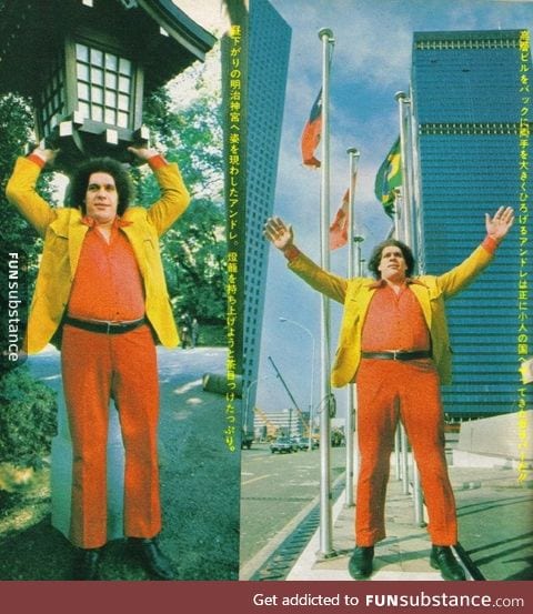 Andre the Giant visiting Japan in 1980