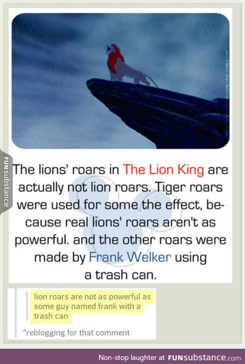 The Lion King's Roars Are Not Lion Roars