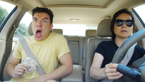 Guy does hilarious lip syncs while driving around with his mom