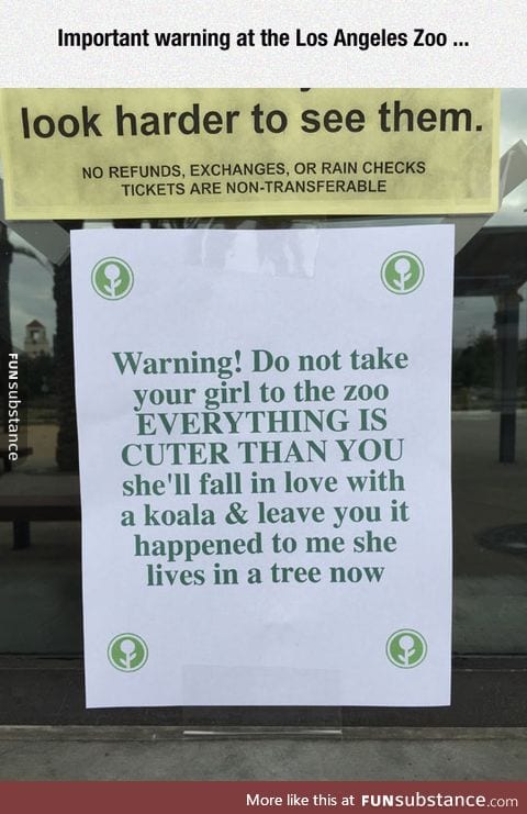 Warning at the zoo