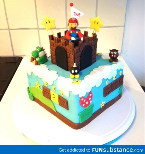 I made a super mario cake today!