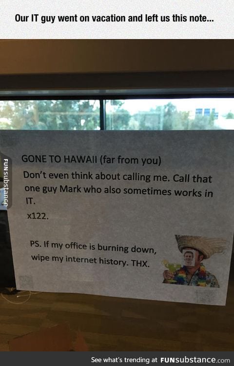 Note from the it guy