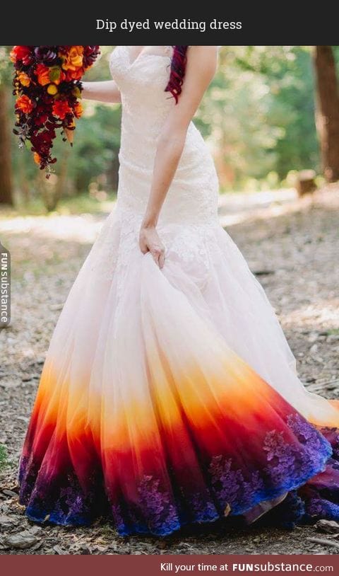 Dip dyed wedding dress