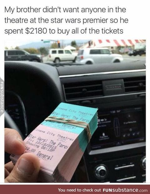 Star wars premiere for the rich