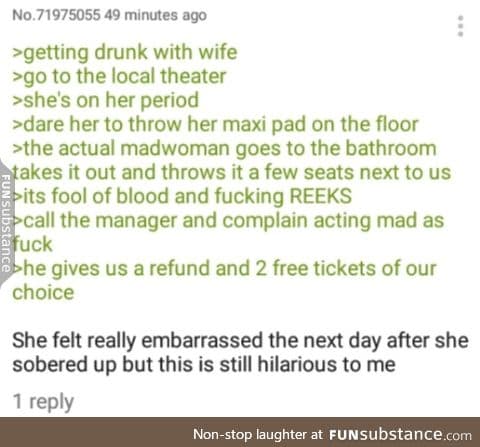 Anon goes to the theatre with his wife