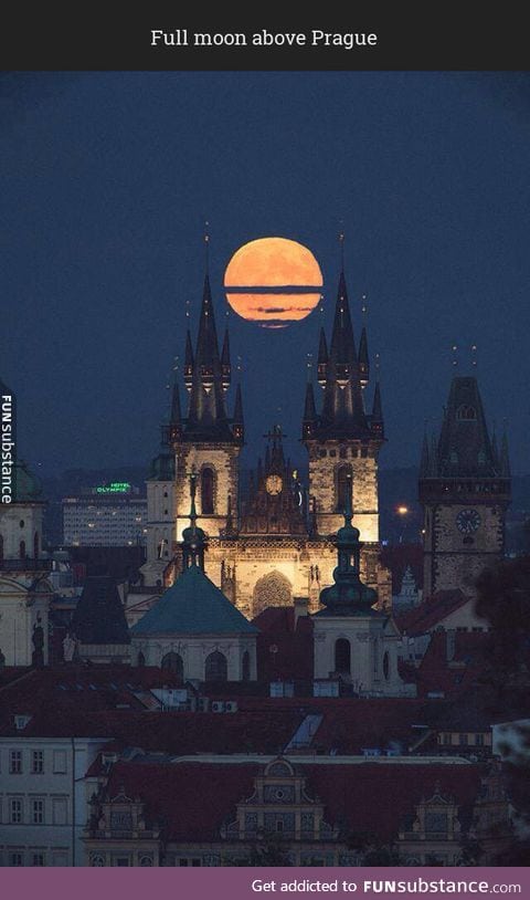 Full moon above Prague