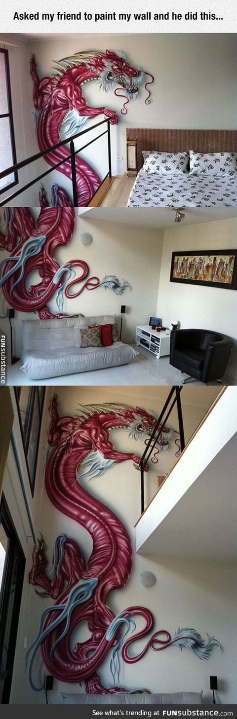 Amazing red dragon paint job