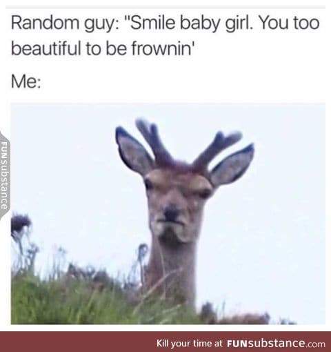 This deer looks like a grumpy old man