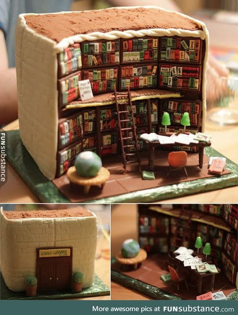 Awesome library cake