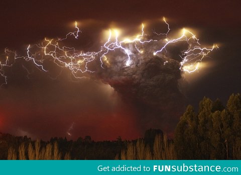 Volcano erupting in Chile
