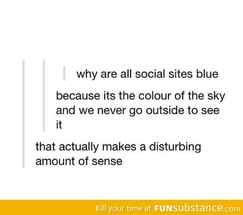 Why are social sites blue