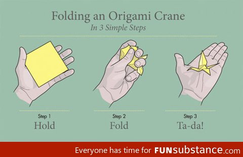 Origami in three easy steps