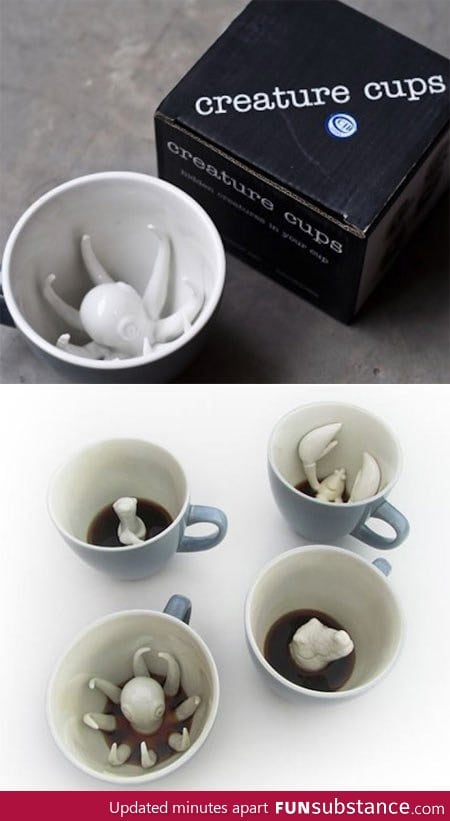 Creature cups lurk beneath your beverage