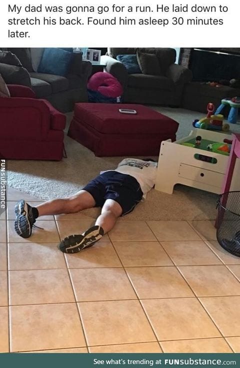 Dad stretching style