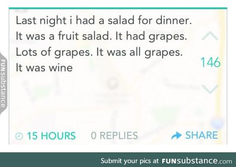 I had salad for dinner