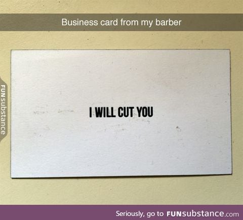 Awesome barber business card