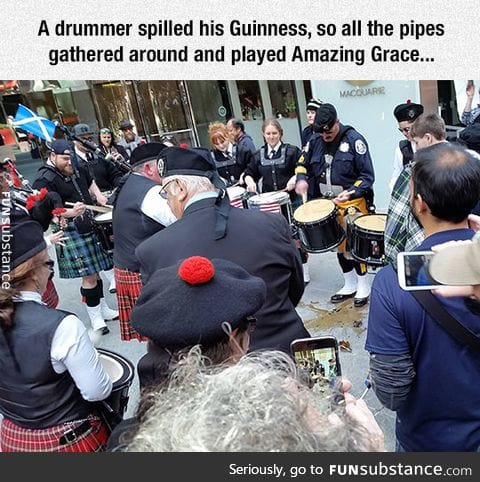 The only appropriate response to spilled guinness, rip