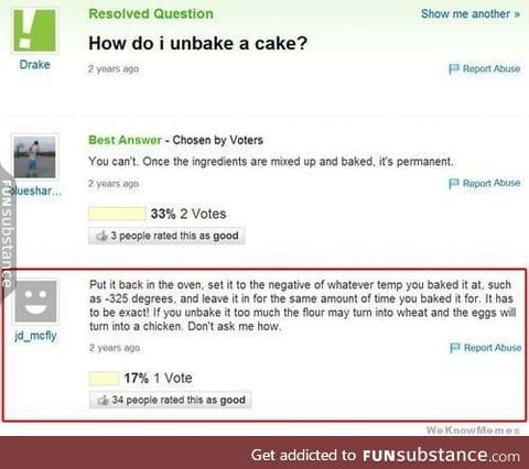 How to unbake a cake: