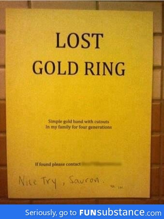 Nice try Sauron